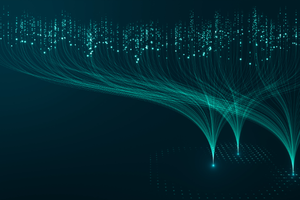abstract lines and connected dots signifying data