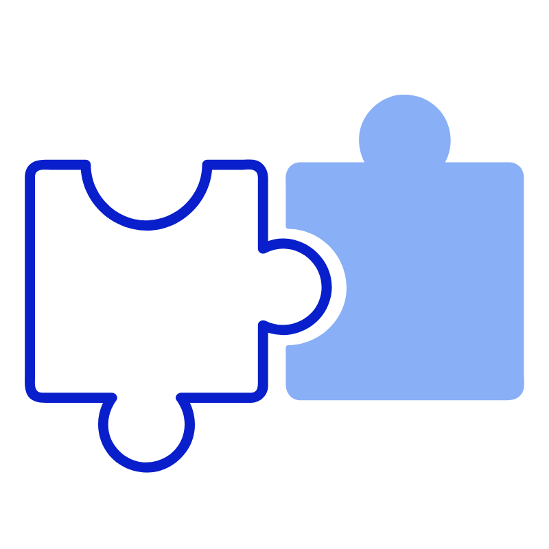 connected puzzle pieces icon