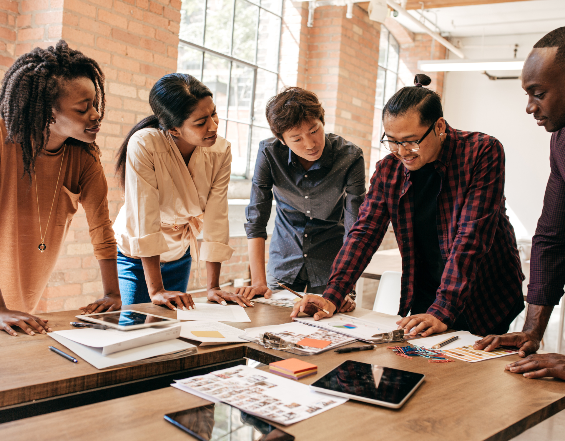 diverse group of professionals collaborating