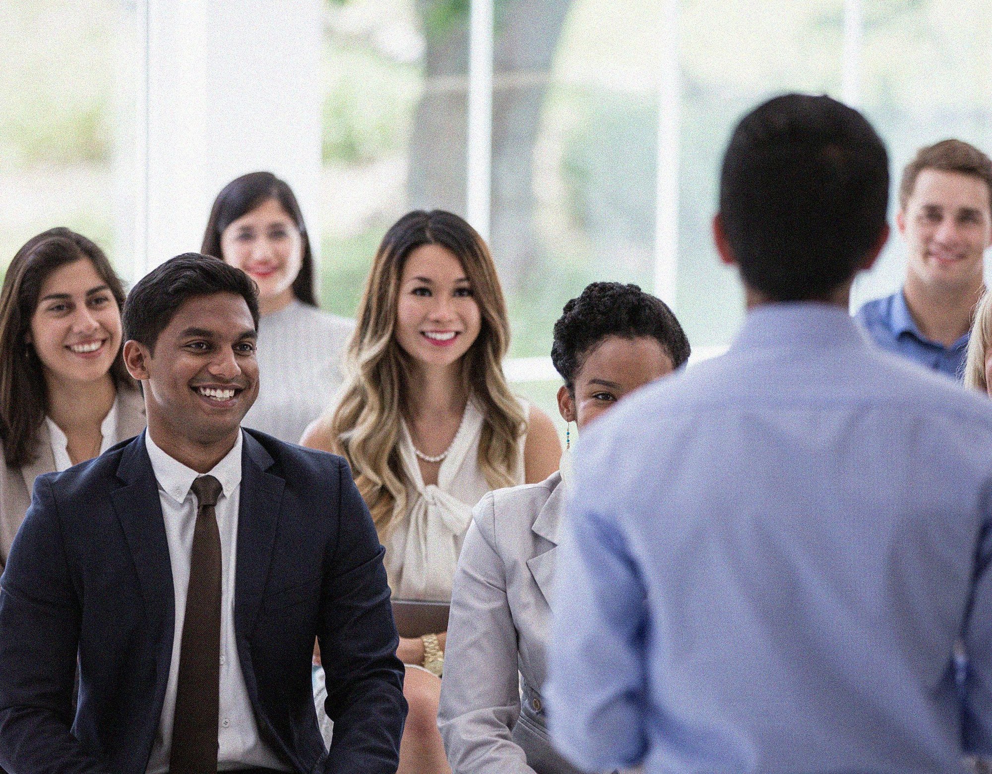 group of diverse professionals smiling