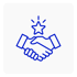 shaking hands icon blue