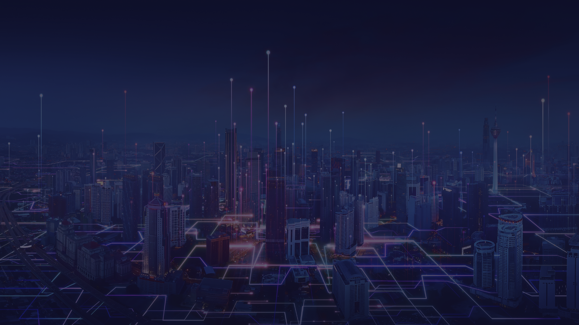 abstract image of a connected city