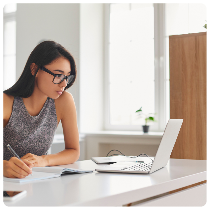 asian female learning on a laptop asian female learning on a laptop