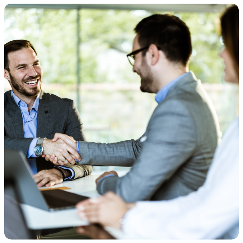 two men shaking hands